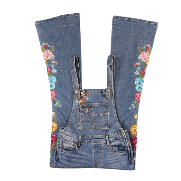Free People Driftwood Farrah Overall Floral Bell Bottom Sold Out  J1800 - Picture 6 of 12